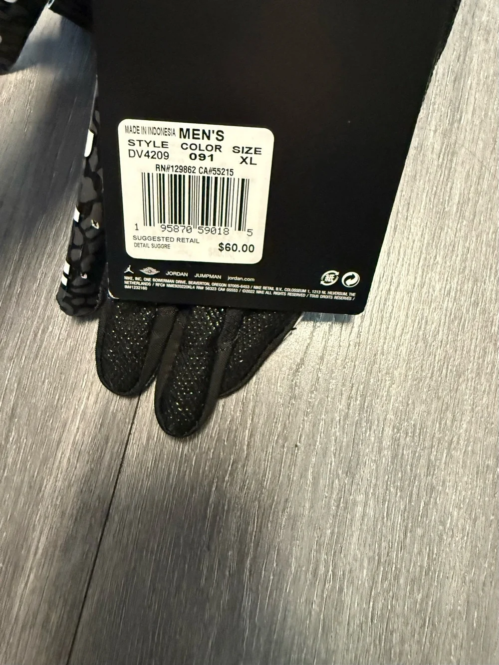 NWT Nike Air Jordan Jet 7.0 Football Gloves Black DV4209-091 Men’s Size XL New
